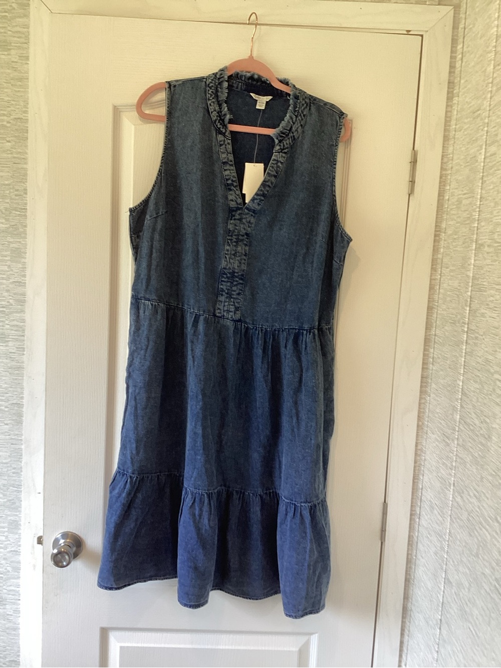 Cato Frayed Edge Blue Denim Dress 18/20W BNWT